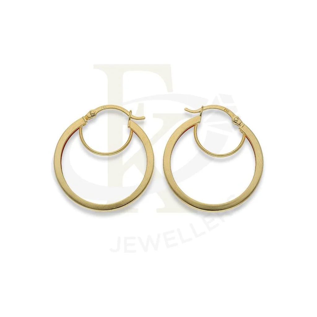 Women's clip-on earrings-Gold Hoop Earrings 18KT - FKJERN18K2242