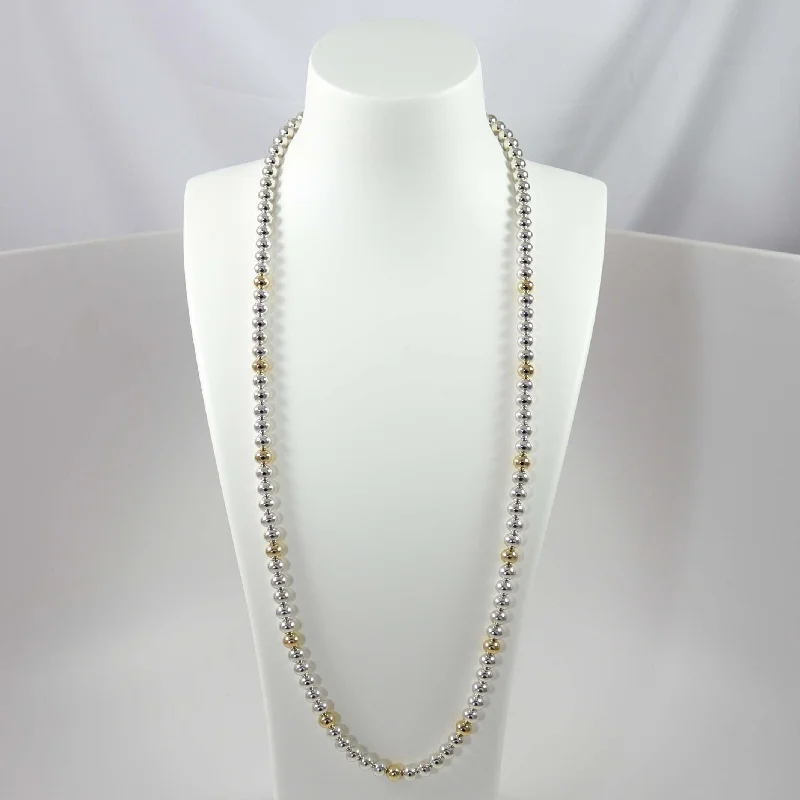 Women's star necklaces-Gold and Silver Bead Necklace