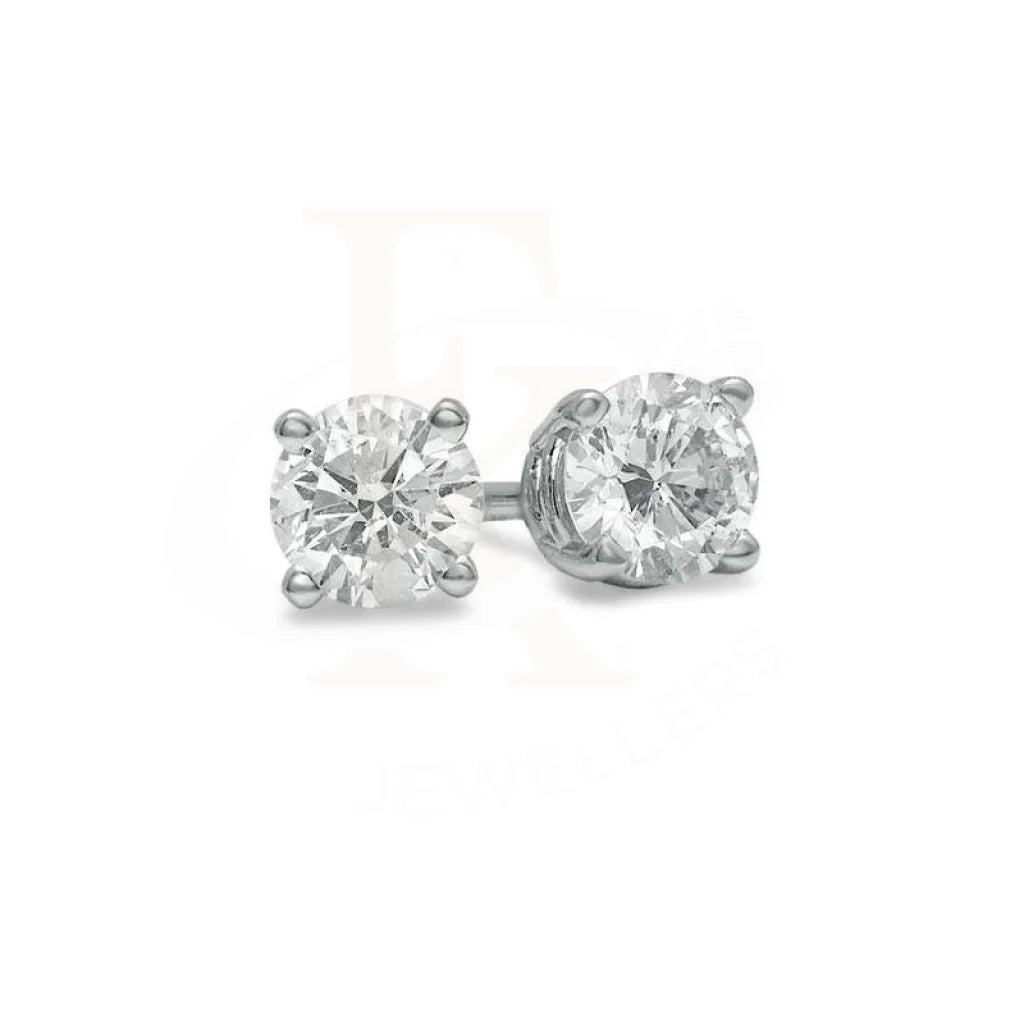 Handmade women's earrings-Silver 925 Solitaire Stud Earrings - FKJERN1753