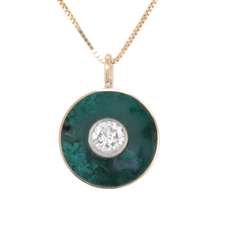 Women's DNA necklaces-Gem Silica & Malachite Cerclen Necklace