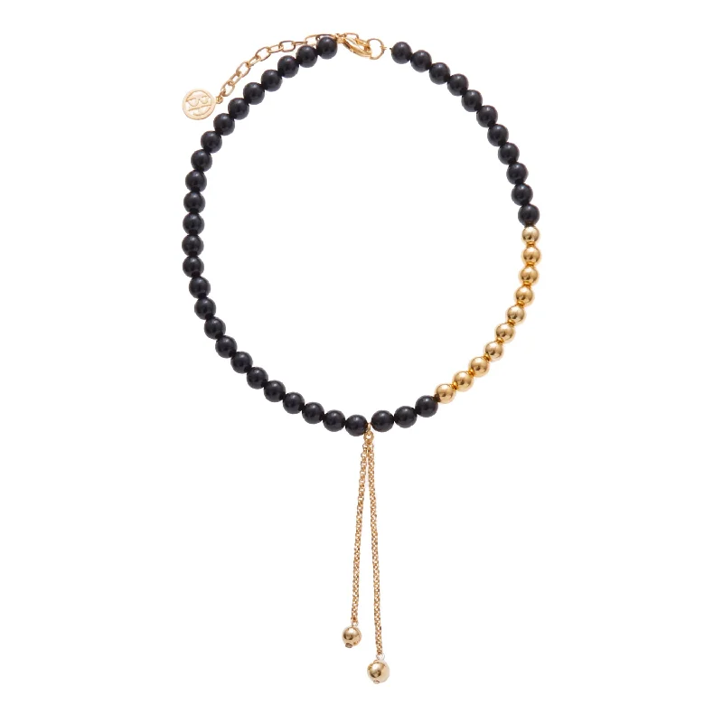 Women's luxury gift necklaces-Black and Tan Necklace