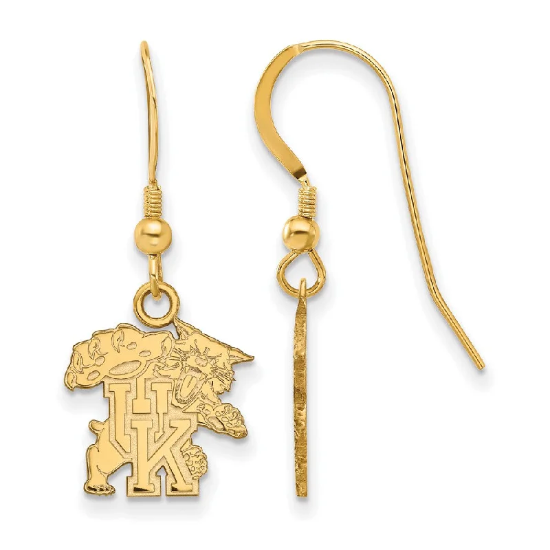 Women's mother-daughter earrings-14k Gold Plated Silver University of Kentucky Dangle Earrings