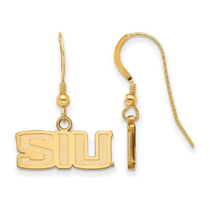 Women's elegant earrings-14k Gold Plated Silver South Illinois University Dangle Earring