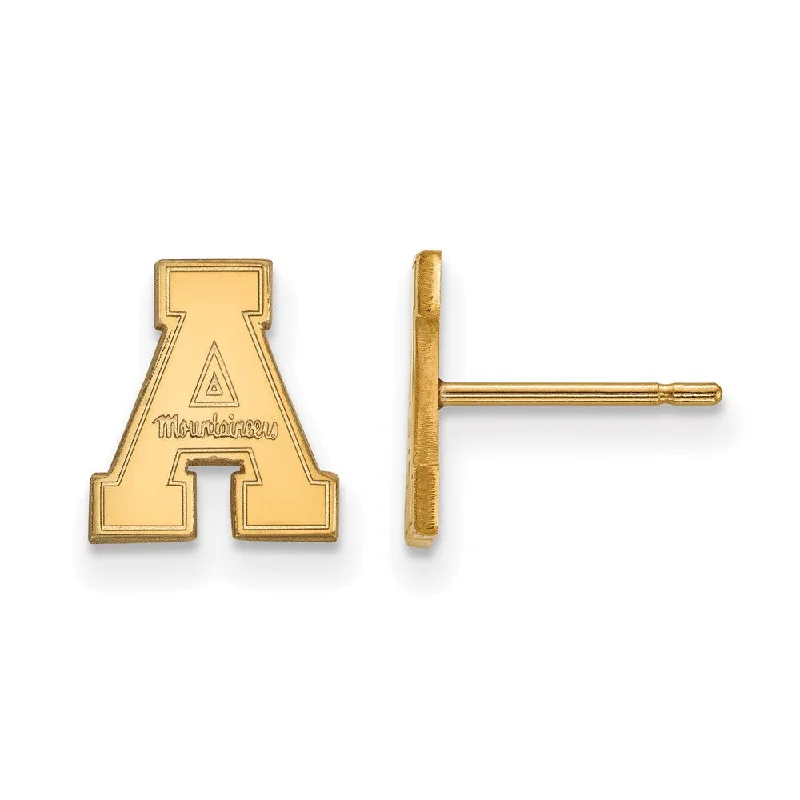 Women's luxury brand earrings-14k Yellow Gold Appalachian State XS (Tiny) Post Earrings