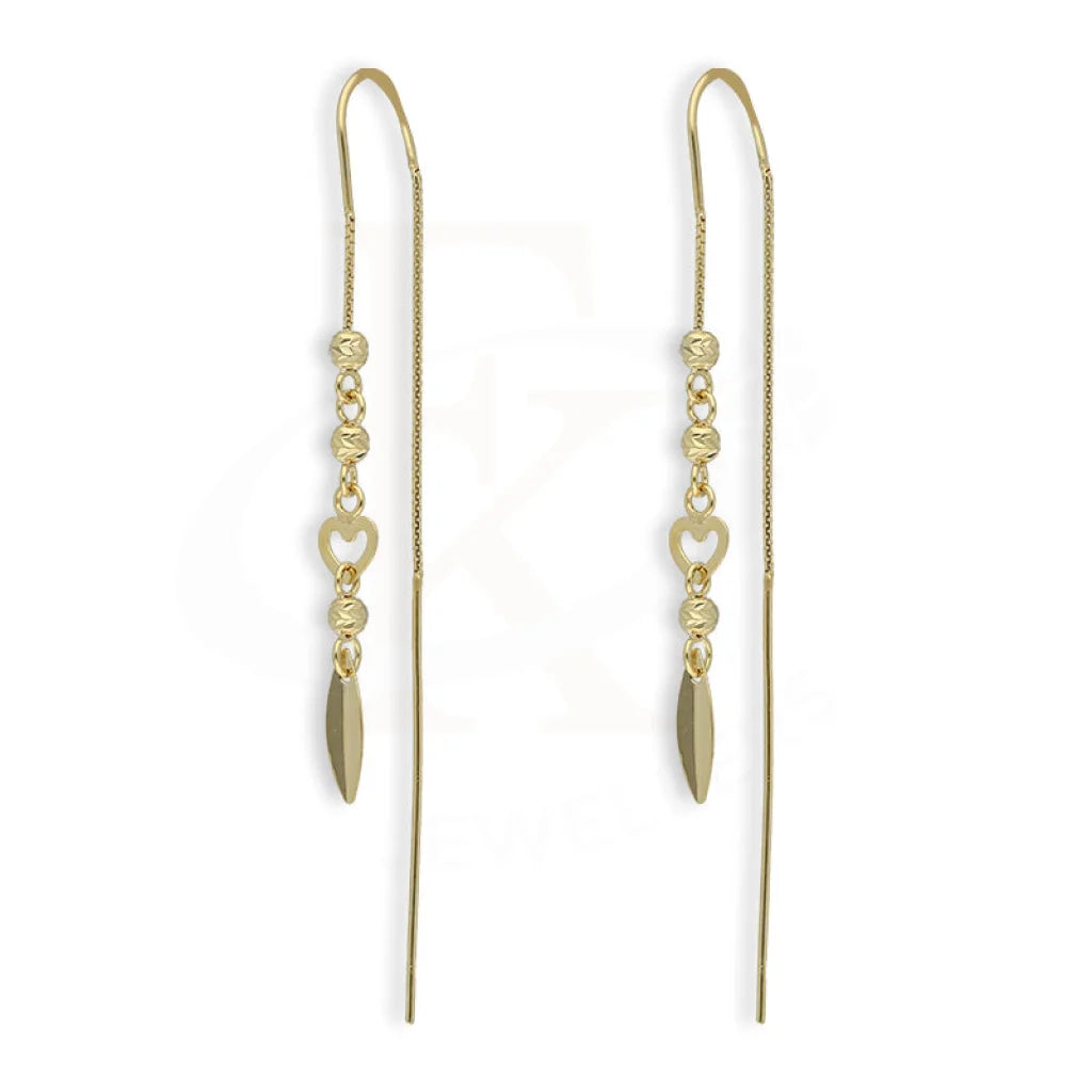 Women's everyday earrings-Gold Drop Earrings 18KT - FKJERN18K5236