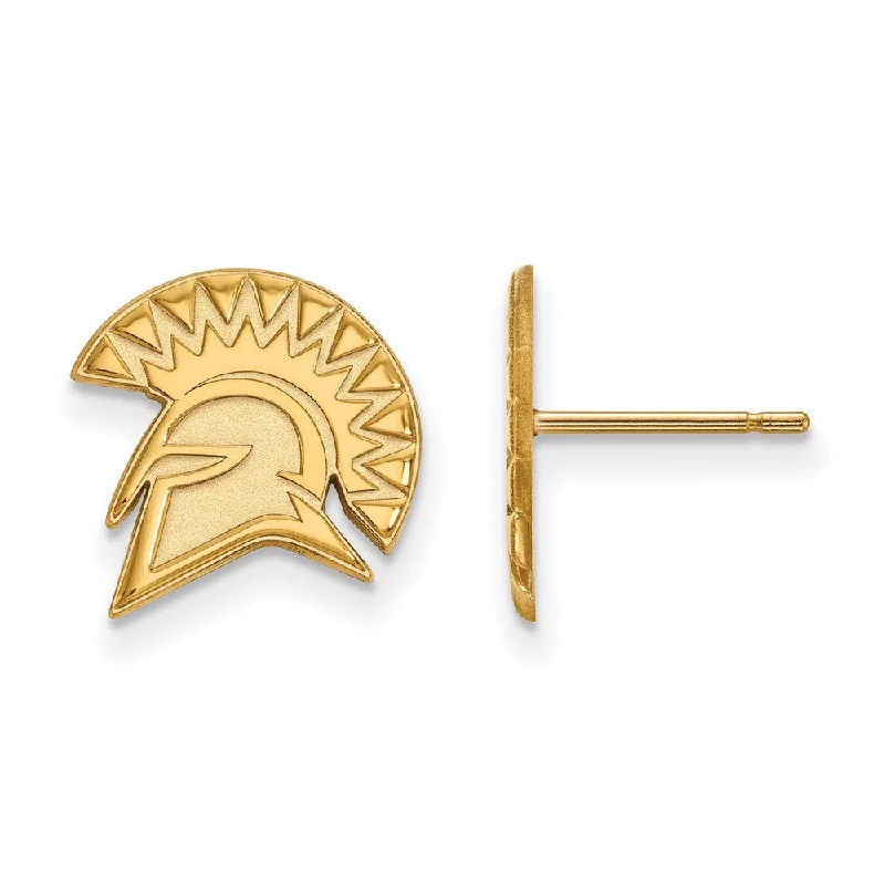 Women's celestial earrings-14k Gold Plated Silver San Jose State University Post Earrings