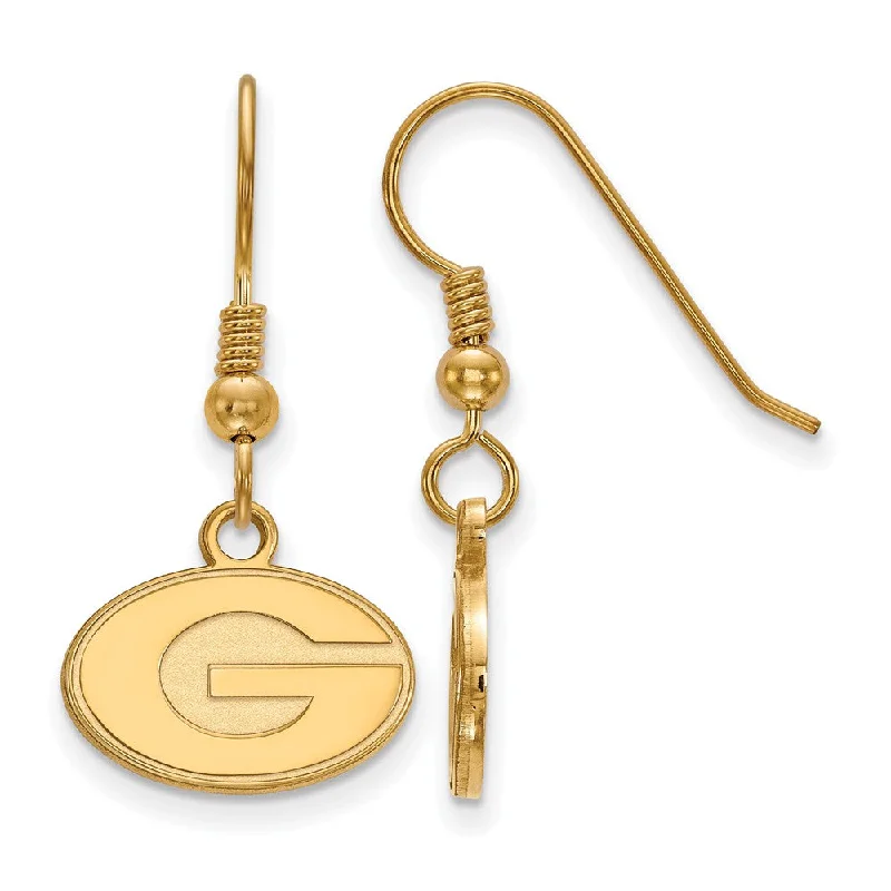 Women's zodiac earrings-14k Gold Plated Silver Univ. of Georgia XS (Tiny) Dangle Earrings