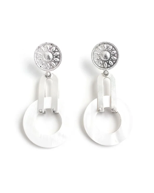 Women's fingerprint earrings-Akumal Silver Earrings