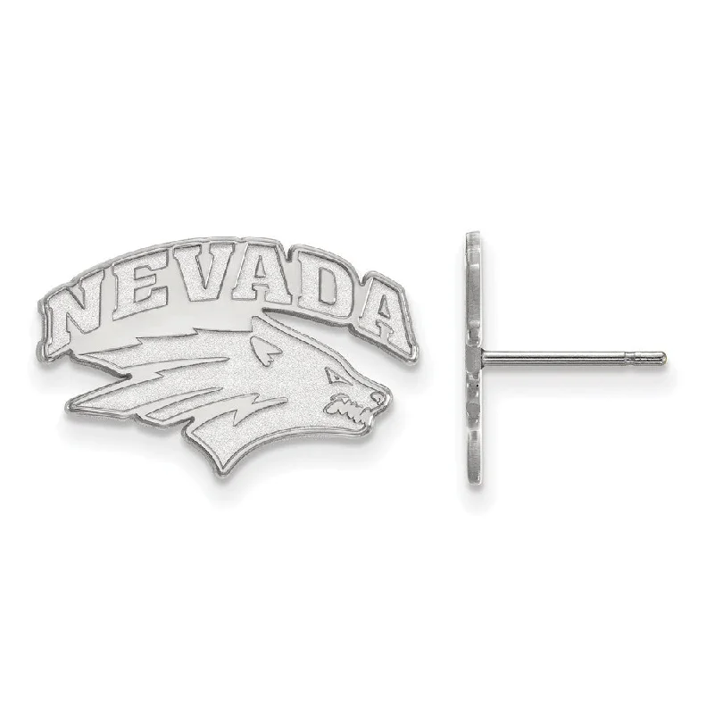 Women's K gold earrings-Sterling Silver University of Nevada Small Post Earrings