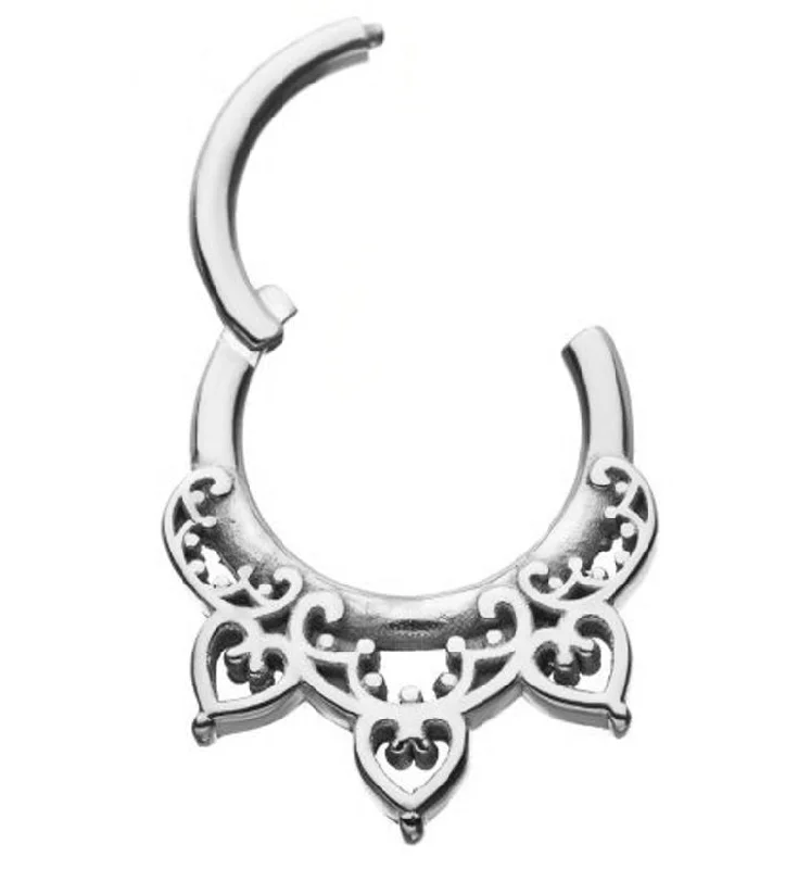 Women's exclusive rings-Tracery Hinged Segment Ring