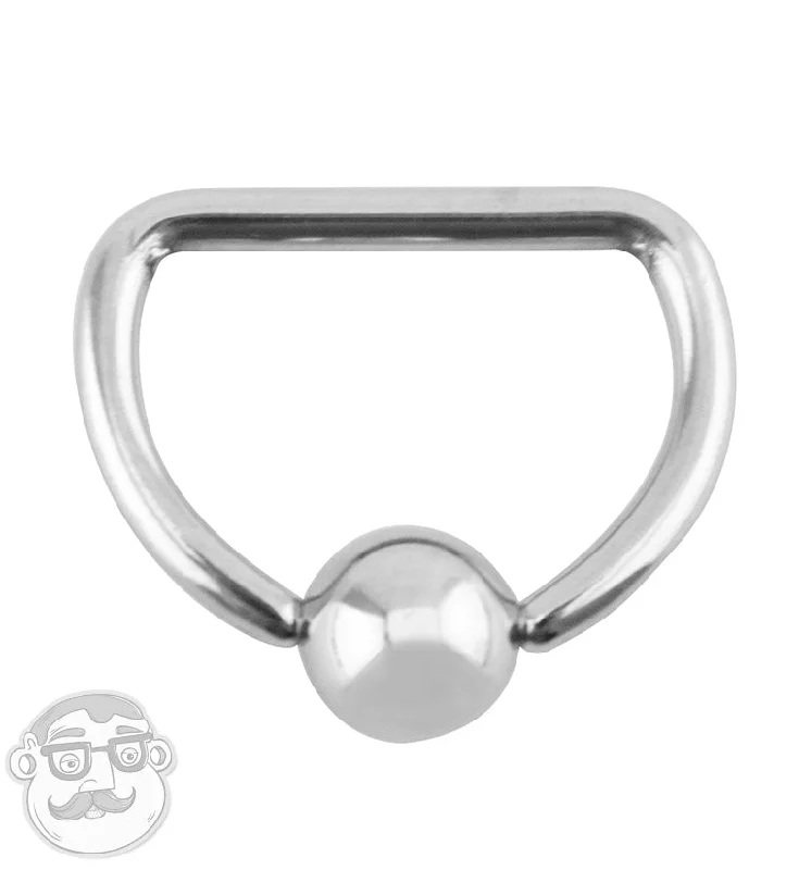 Women's vintage-inspired rings-Stainless Steel Captive D Ring