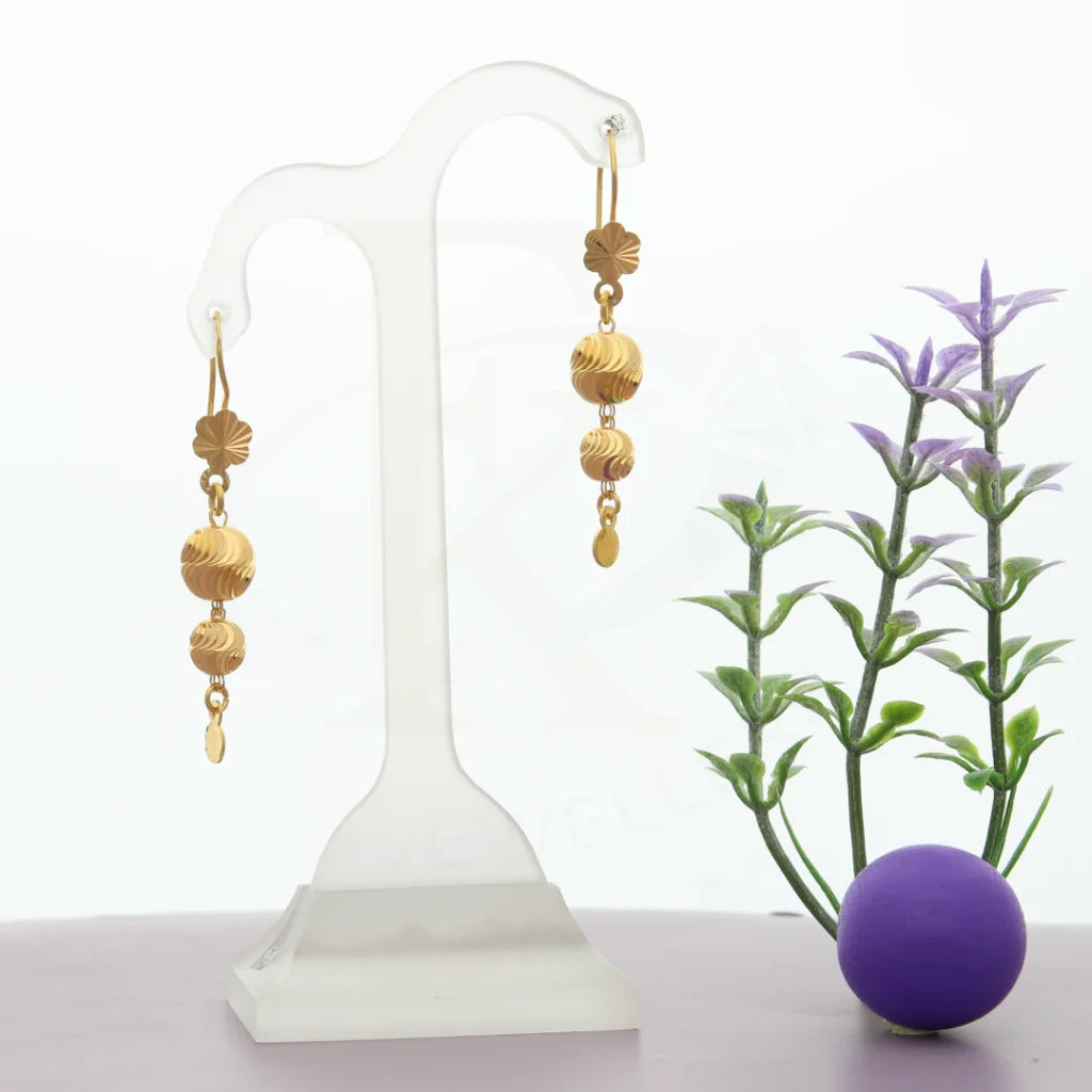 Women's wedding earrings-Gold Elegant Earrings 21KT - FKJERN21K7768