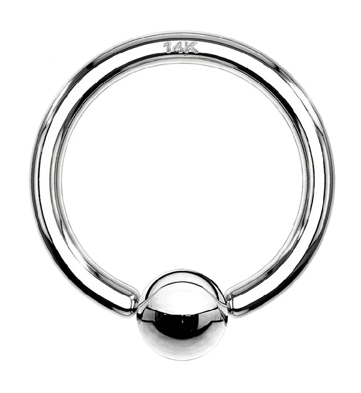 Women's anniversary rings-14kt White Gold Captive Bead Ring