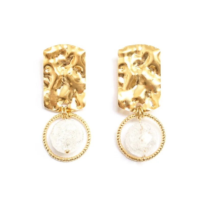 Women's statement earrings-Sylvia Gold Earrings