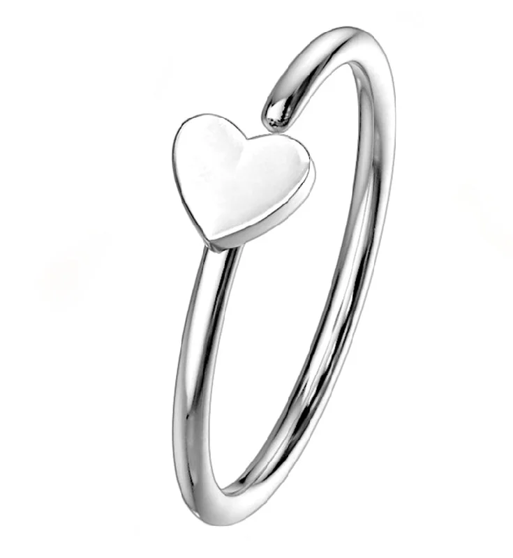 Women's sizeable rings-20G Stainless Steel Heart Seamless Ring