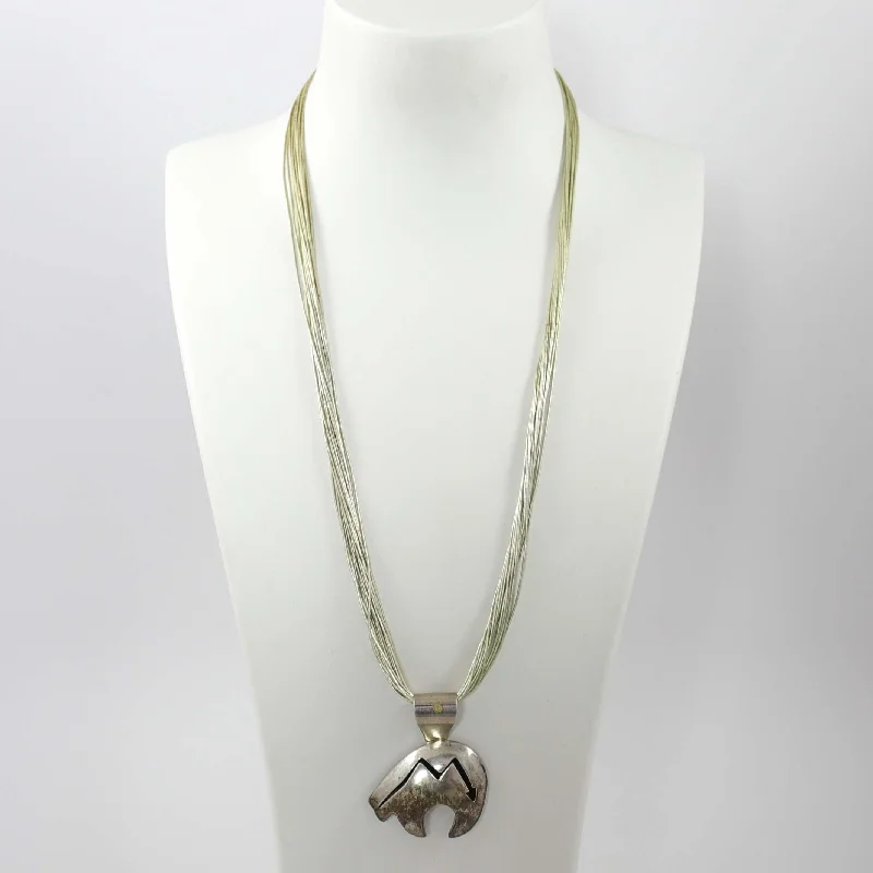 Women's diamond necklaces-1990s Silver Bear Necklace