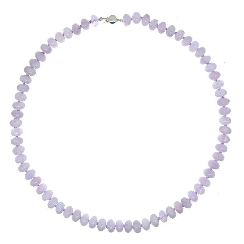 Women's fingerprint necklaces-Beaded Kunzite Necklace