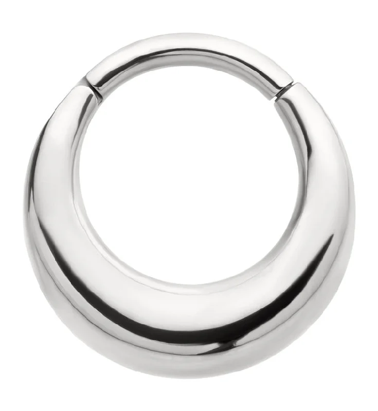 Women's luxury party rings-Broad Stainless Steel Hinged Segment Ring