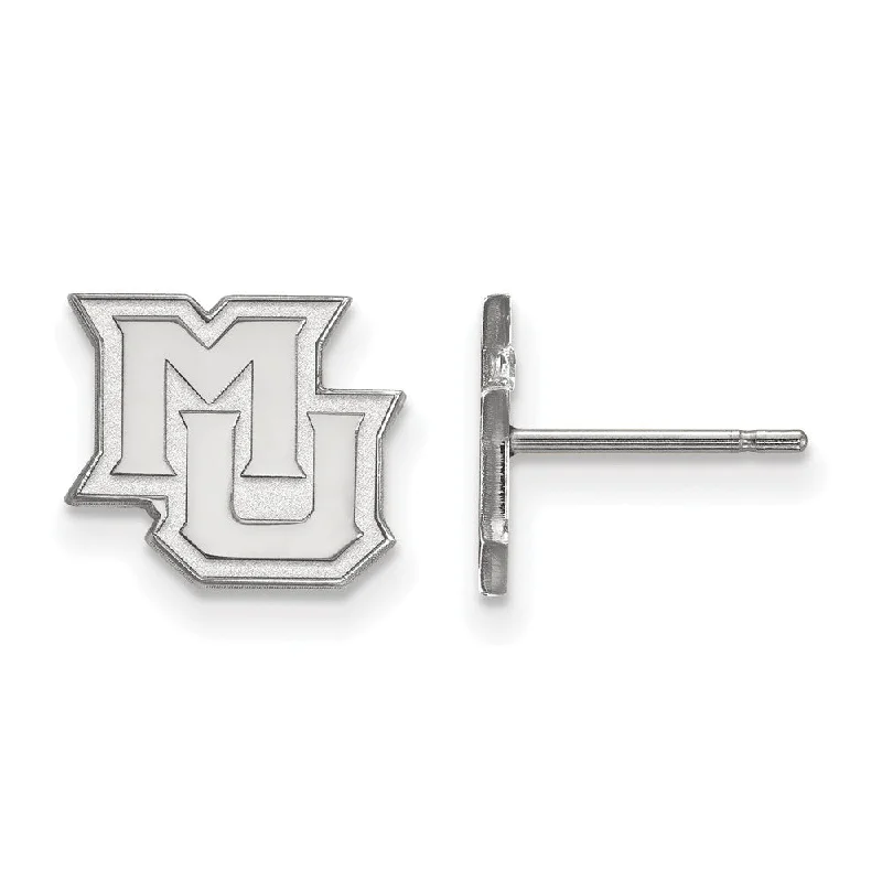 Trendy women's earrings-14k White Gold Marquette University XS (Tiny) Post Earrings