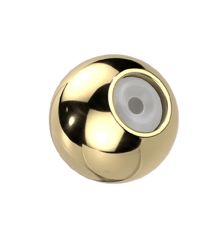 Women's geometric rings-Gold PVD Titanium Earring Ball Back (1 Piece)