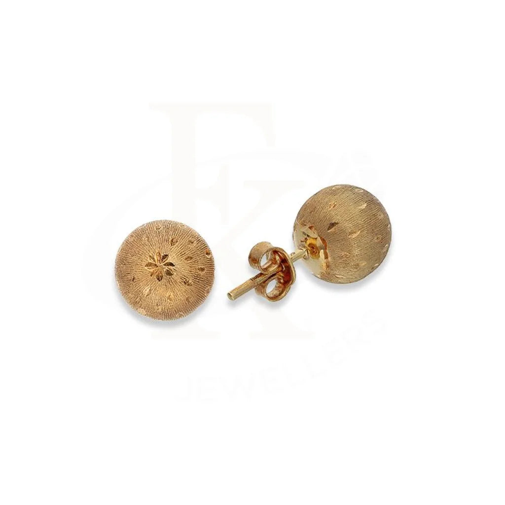 Women's bridal earrings-Gold Ball Shaped Stud Earrings 18KT - FKJERN18K2246