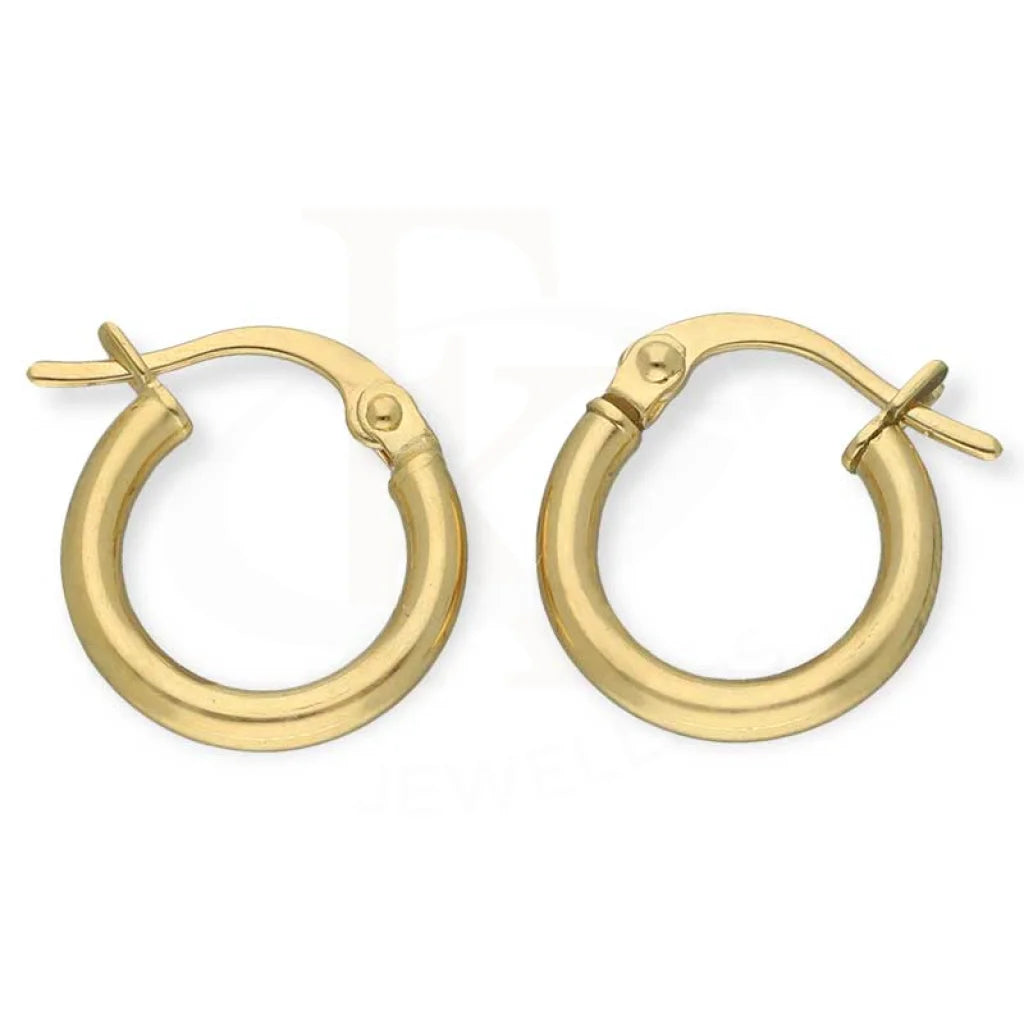 Women's sun earrings-Gold Clip On Hoop Earrings 18KT - FKJERN18K3176