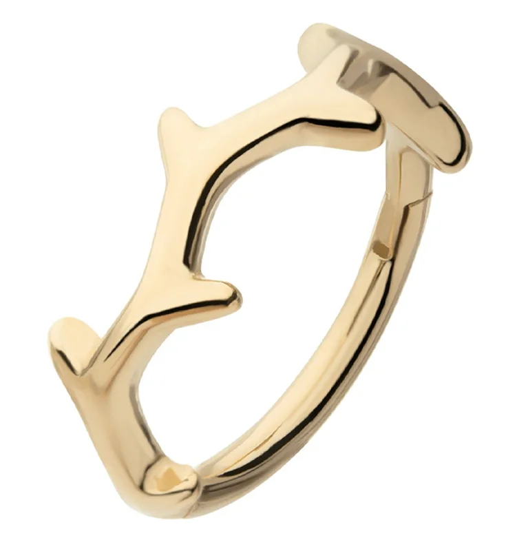 Women's ethical rings-14kt Gold Thorn Hinged Segment Ring