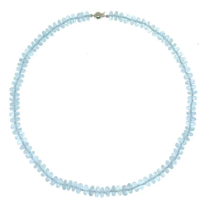 Women's travel necklaces-Beaded Aquamarine Necklace