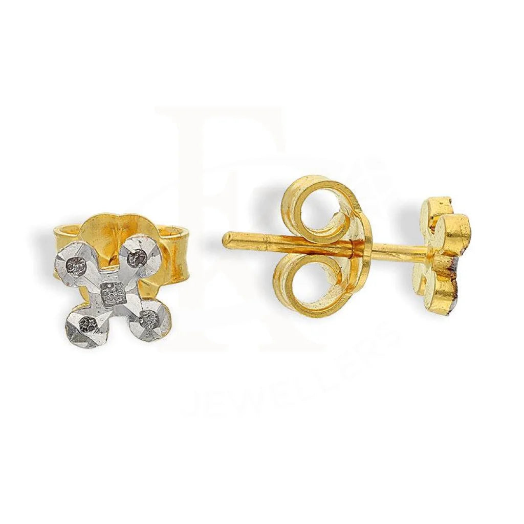 Women's platinum earrings-Gold Stud Earrings 22KT - FKJERN22K1934