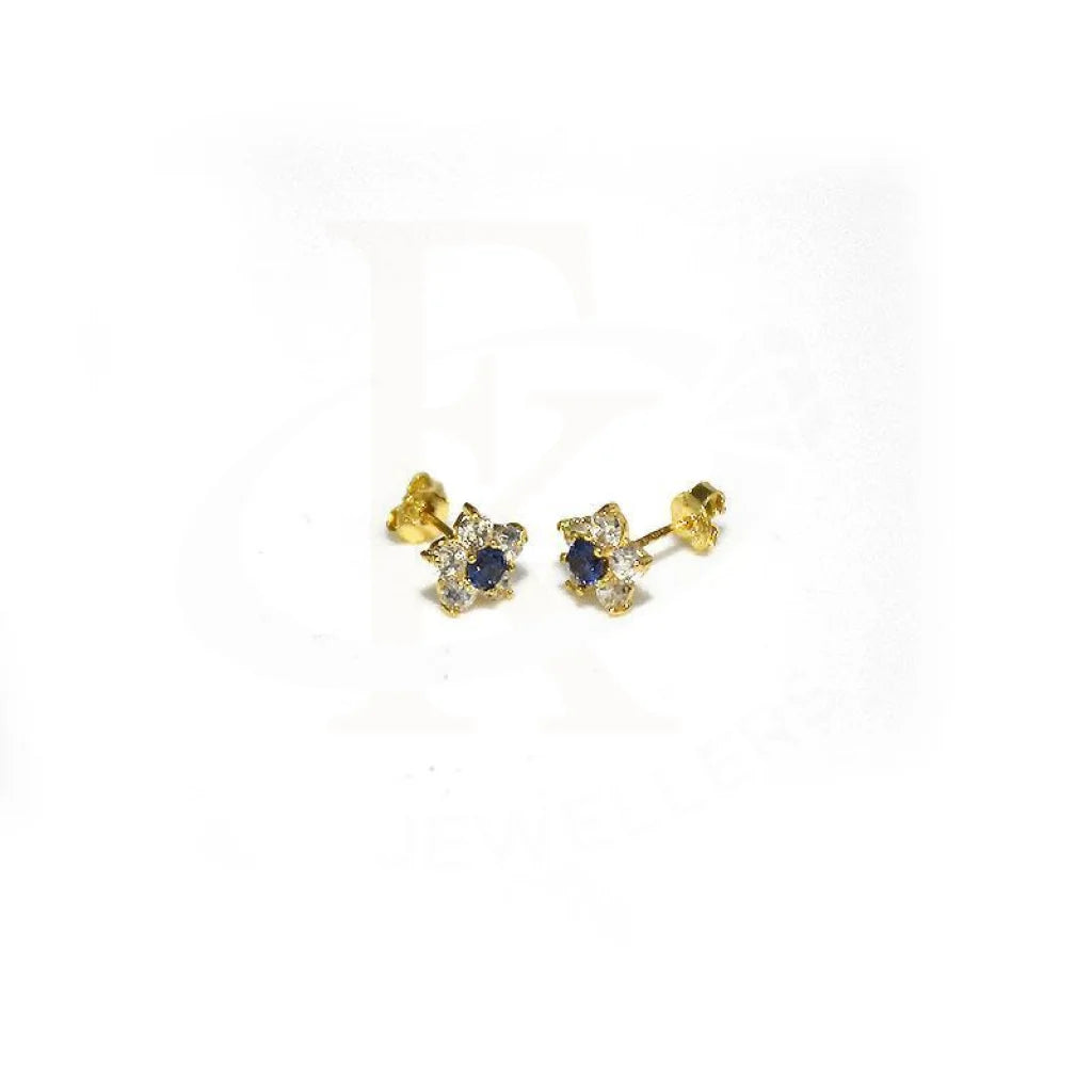 Women's travel earrings-Gold Stud Earrings 18KT - FKJERN1418