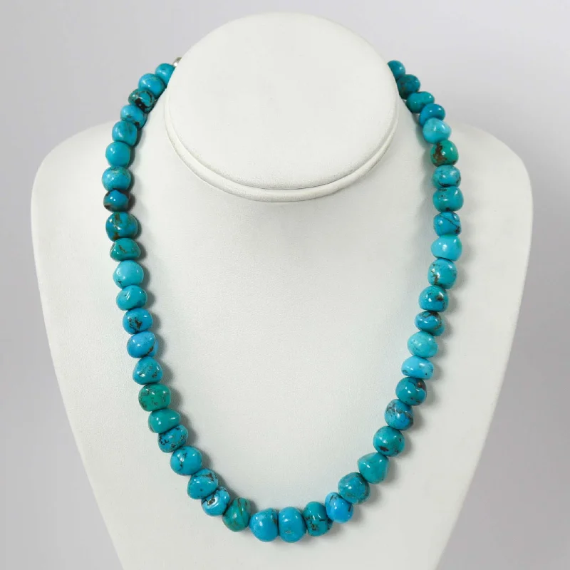 Women's spiritual necklaces-Turquoise Gumball Necklace