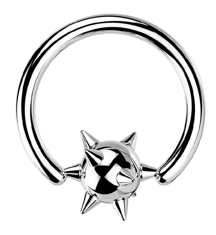 Women's religious rings-Spikey Ball Captive Ring