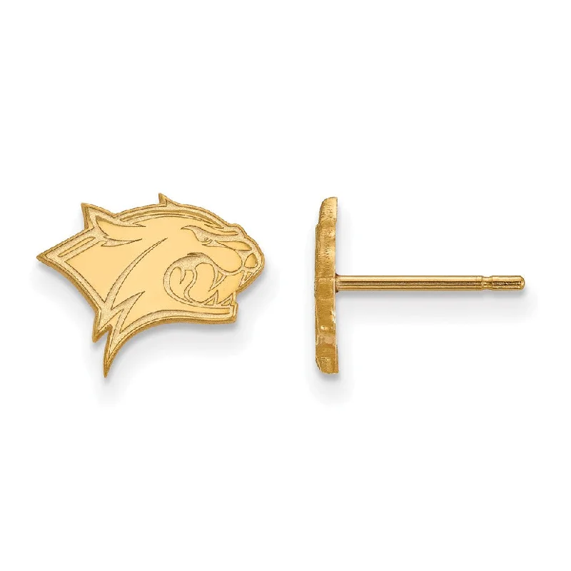 Women's handmade artisan earrings-14k Yellow Gold Univ. of New Hampshire XS (Tiny) Post Earrings