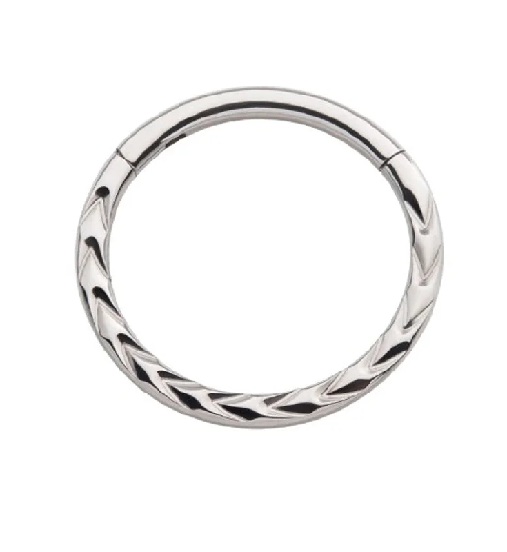 Women's heirloom rings-Braided Edge Titanium Hinged Segment Ring