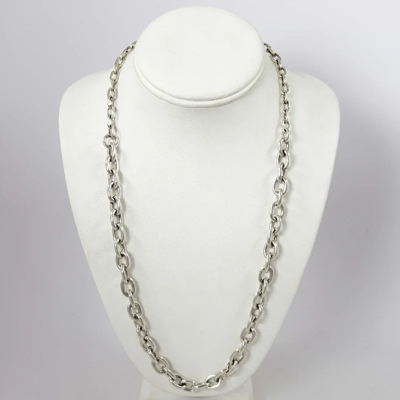 Women's travel necklaces-Silver Link Necklace