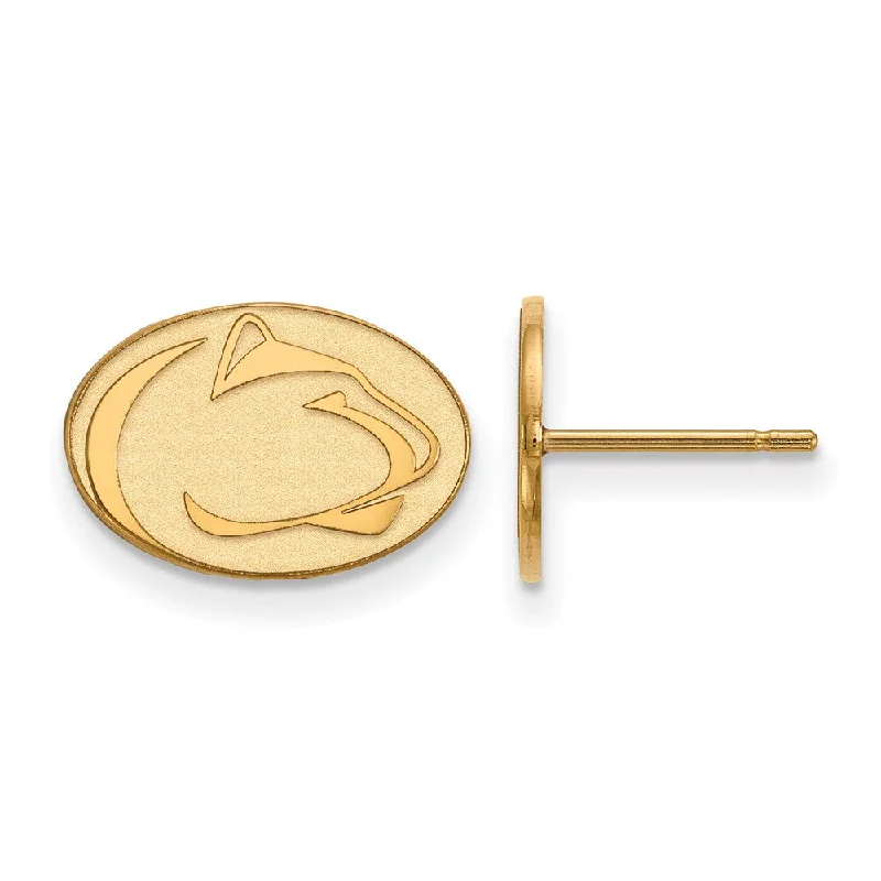 Women's family earrings-14k Gold Plated Silver Penn State University XS (Tiny) Post Earrings