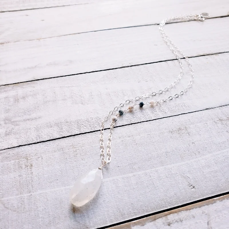 Women's stainless steel necklaces-St. Tropez Necklace | Moonstone