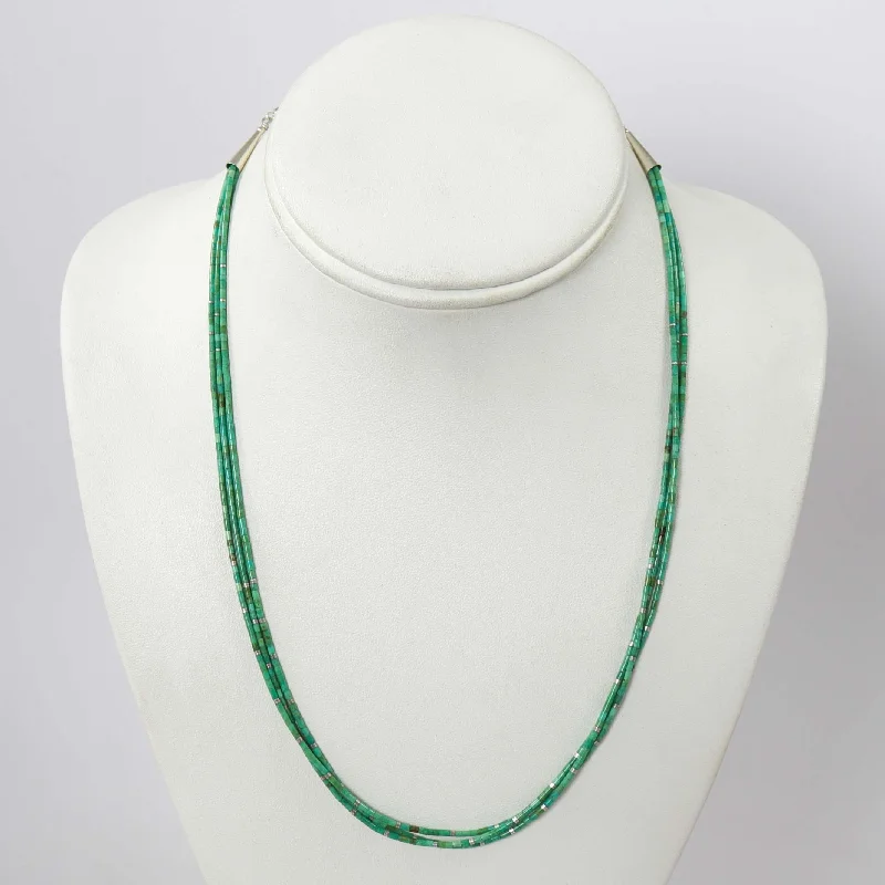 Women's initial necklaces-Kingman Turquoise Heishi Necklace