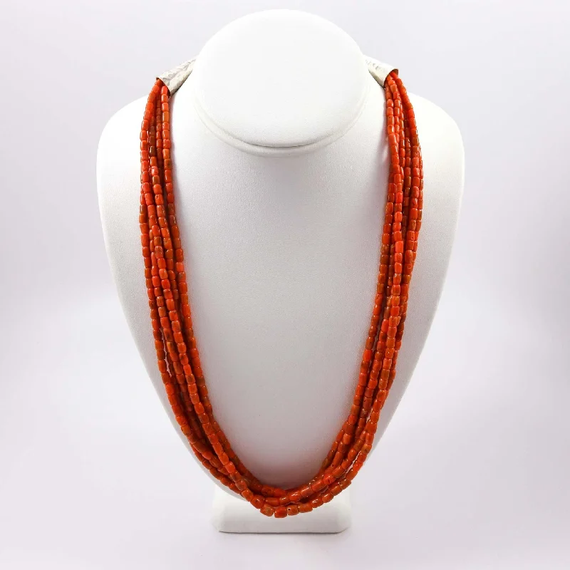 Women's K gold necklaces-Coral Necklace