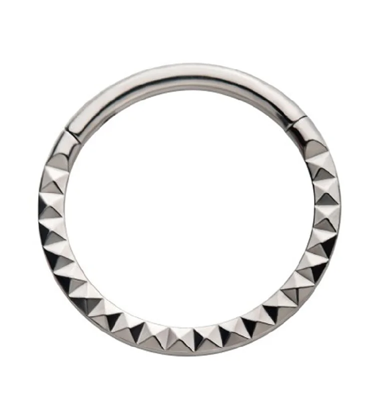 Women's adjustable rings-Polyhedra Titanium Hinged Segment Ring