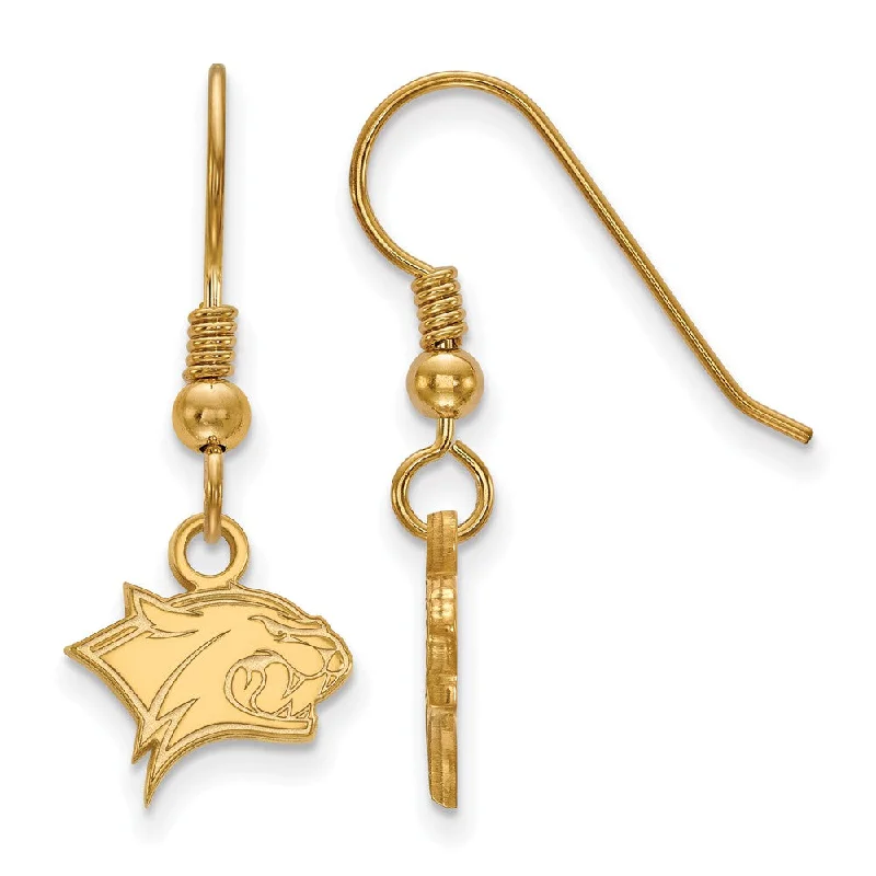 Women's Valentine's Day earrings-14k Gold Plated Silver Univ. of New Hampshire Dangle Earrings