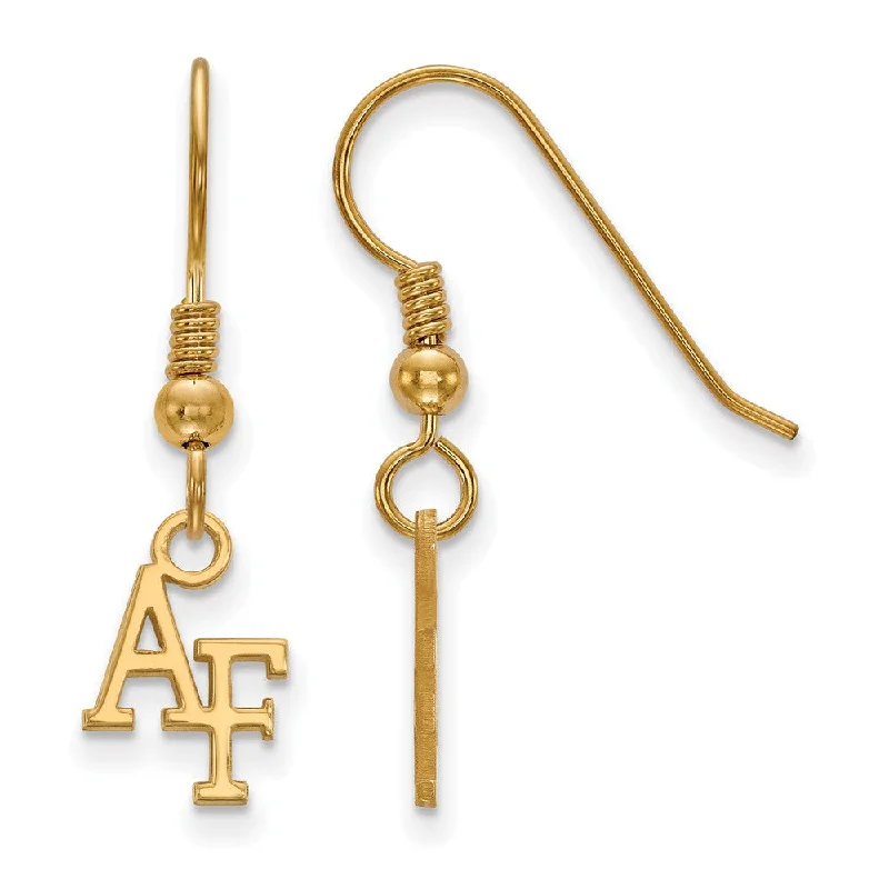 Women's vintage-inspired earrings-14k Gold Plated Silver Air force Academy XS (Tiny) Dangle Earring