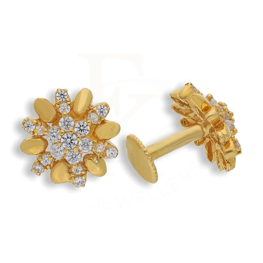 Women's luxury brand earrings-Gold Star Stud Earrings 22KT - FKJERN1747