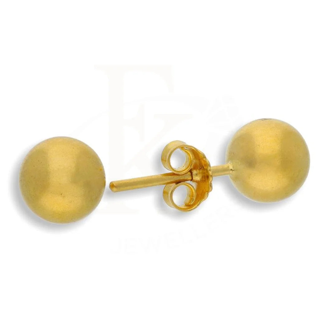 Women's moon phase earrings-Gold Stud Ball Earrings 22KT - FKJERN1633