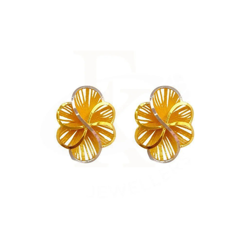 Women's fashion earrings-Gold Stud Earrings 22KT - FKJERN1724