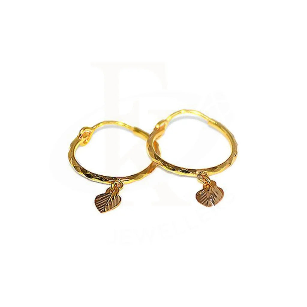 Women's formal earrings-Gold Hoop Earrings 18KT - FKJERN1440