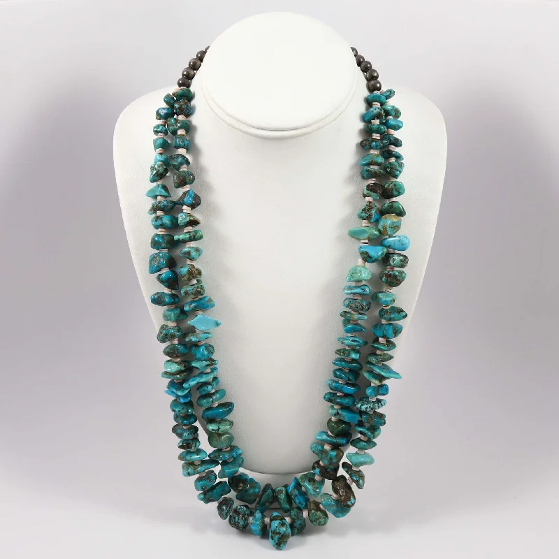 Women's fashion necklaces-1970s Turquoise Necklace