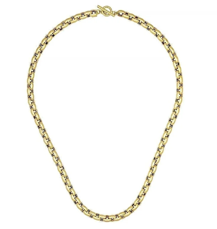 Women's celestial necklaces-Puffy 14k Gold Link Necklace