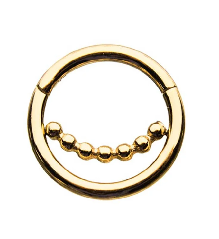 Luxury women's rings-Gold PVD Faint Hinged Segment Ring