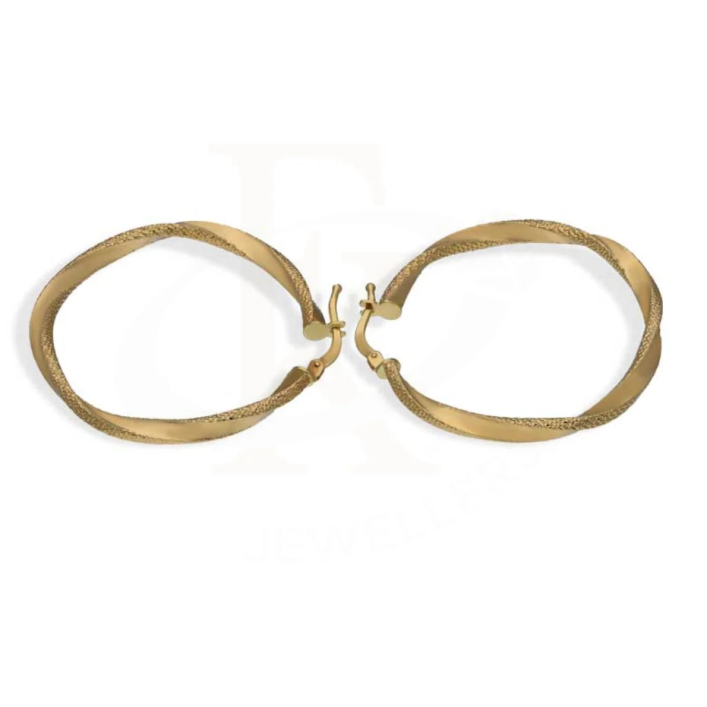 Women's stud earrings-Gold Clip On Hoop Earrings 18KT - FKJERN18K2934